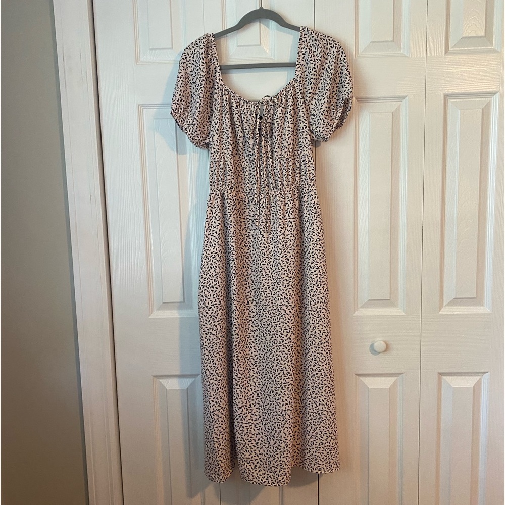 Pink + Black Who What Wear Midi Dress